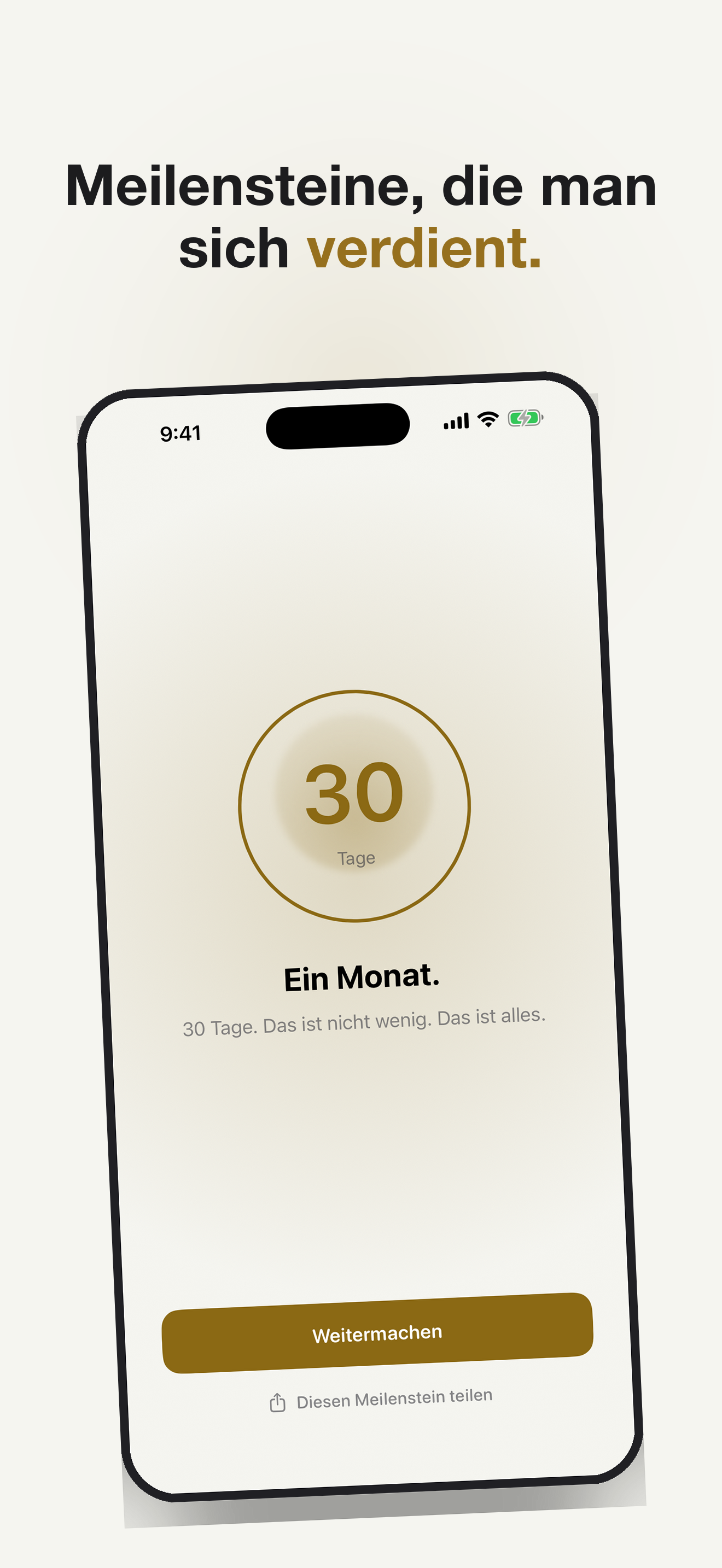 Meilensteine, die man sich verdient — Ein Monat, 30 Tage